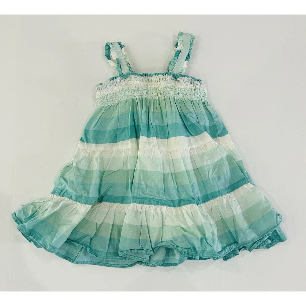 Baby GAP Striped Toile Summer Dress Baby Girls 6-12‎ Months Blue Smocked Beach